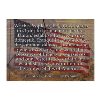 US Constitution Preamble Over Textured Background