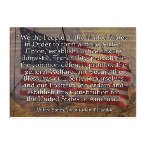 US Constitution Preamble Over Textured Background Acrylic Print