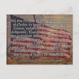 US Constitution Preamble Over Textured Background