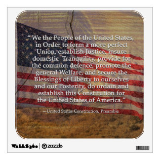 US Constitution Preamble Over Textured Background Wall Sticker