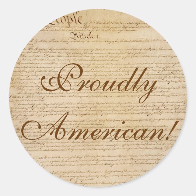 US CONSTITUTION Series Classic Round Sticker (Front)