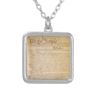 US CONSTITUTION SILVER PLATED NECKLACE