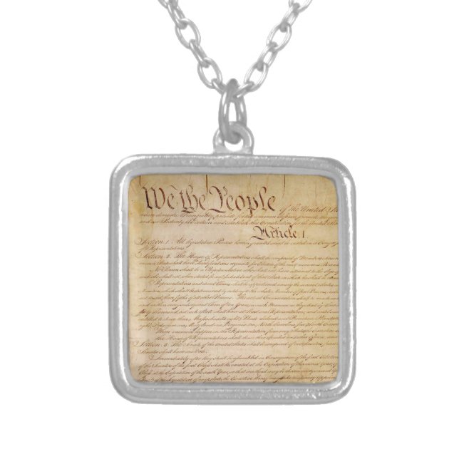 US CONSTITUTION SILVER PLATED NECKLACE (Front)