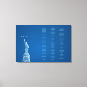 US Constitution Text American Flag USA Canvas Print