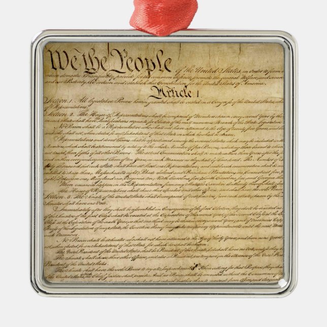 US Constitutional Freedoms - Know Your Rights! Metal Ornament (Front)