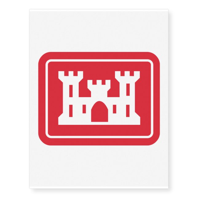 US Corps of Engineers DOD Military Temporary Tattoos (Front)