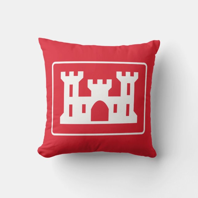 US Corps of Engineers DOD Military Throw Pillow (Front)