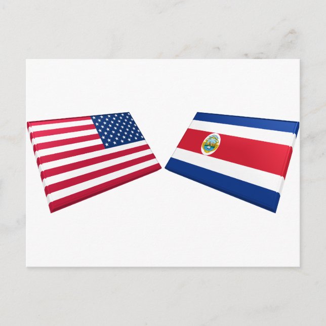 US & Costa Rica Flags Postcard (Front)