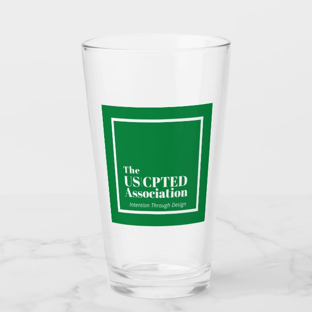 US CPTED Association Glass Tumbler (Front)