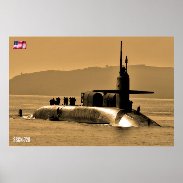US CRUISE MISSILE SUBMARINE – SSGN-728 POSTER (Front)