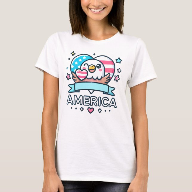 US CUTE EAGLE T-Shirt (Front)