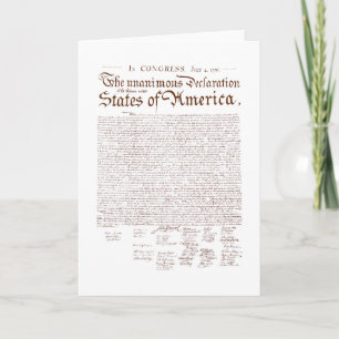 US Declaration of Independence Card