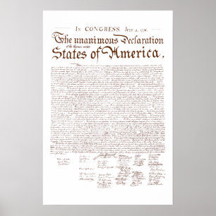 US Declaration of Independence Poster