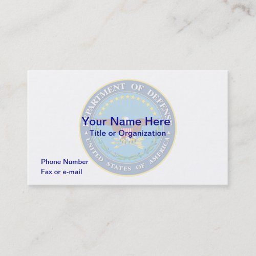 US Department of Defense Business Card