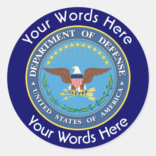 US Department of Defense Custom Sticker (Front)