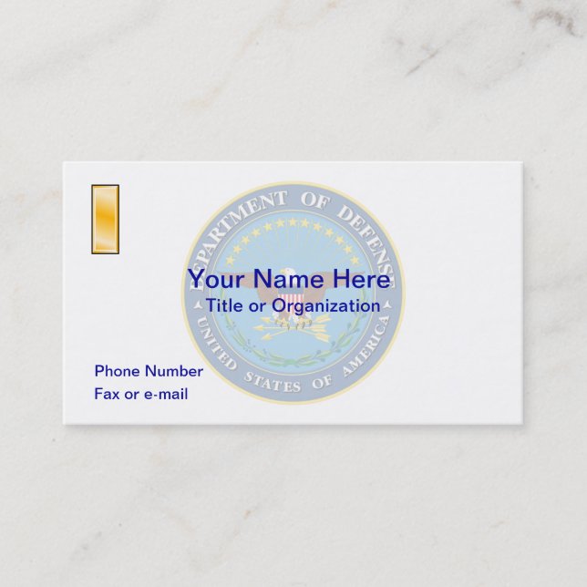 US Department of Defense O1 Business Card (Front)