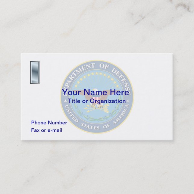 US Department of Defense O2 Business Card (Front)