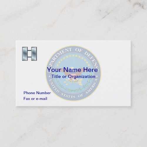 US Department of Defense O3 Business Card