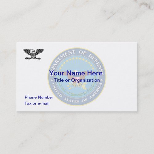 US Department of Defense O6 Business Card