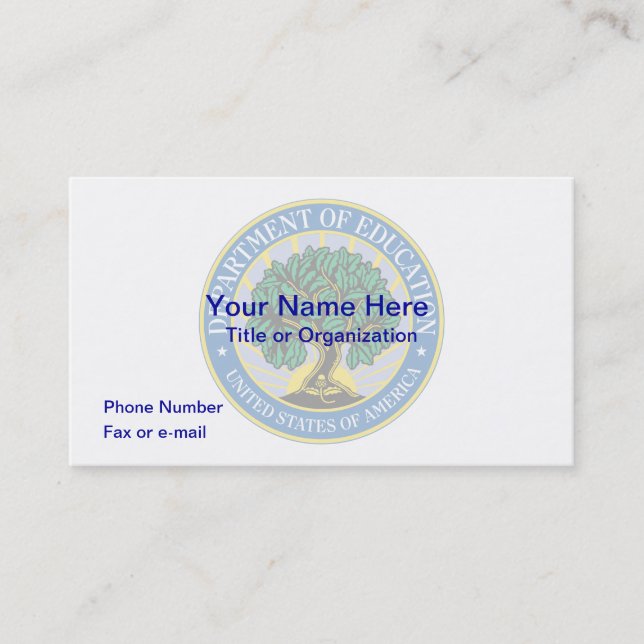 US Department of Education Business Card (Front)