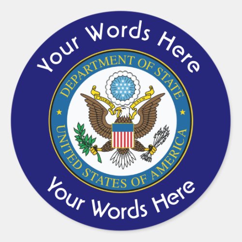 US Department Of State Custom Sticker