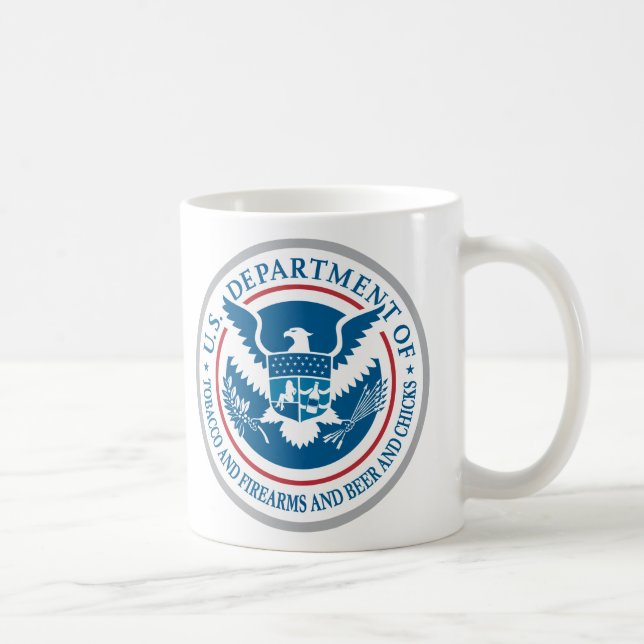 US Department of Tobacco and Firearms and Beer Coffee Mug (Right)