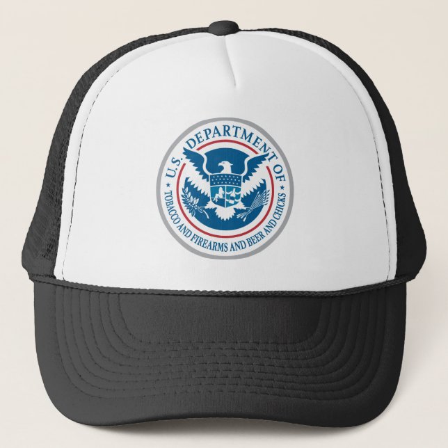 US Department of Tobacco and Firearms and Beer Trucker Hat (Front)