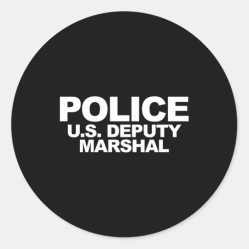 Us Deputy Marshal Front Back Print Law Enforcet Classic Round Sticker