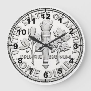 "us Dime" Coin Design Wall Clocks by yackerscreations at Zazzle