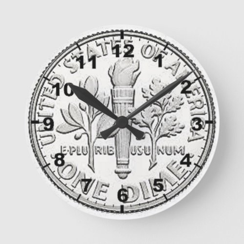 US Dime coin design wall clocks