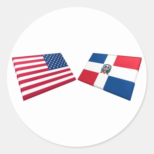 US  Dominican Republic Flags Classic Round Sticker