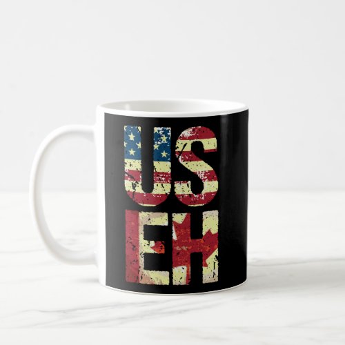 Us Eh America Canada Flag Funny American Canadian Coffee Mug