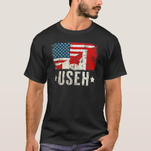 Us Eh American Canadian Flag Vintage T-Shirt