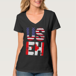 Us Eh Canada American Flag T-Shirt