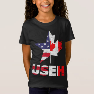 US EH Funny Canada American Flag T-Shirt