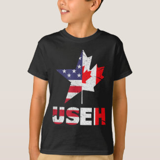 US EH Funny Canada American Flag T-Shirt