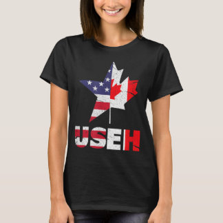 US EH Funny Canada American Flag T-Shirt