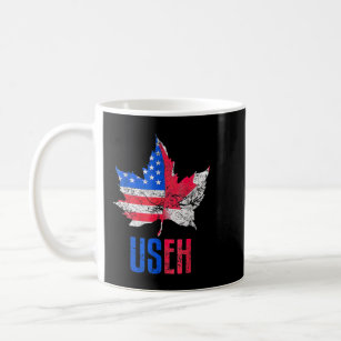 Us-Eh Leaf Canadian American Flag Canada Usa Patri Coffee Mug