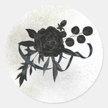 US | Elegant Mourning Seal - Black Rose