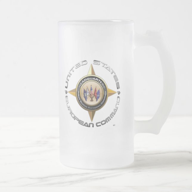 US European Command Frosted Glass Beer Mug (Right)