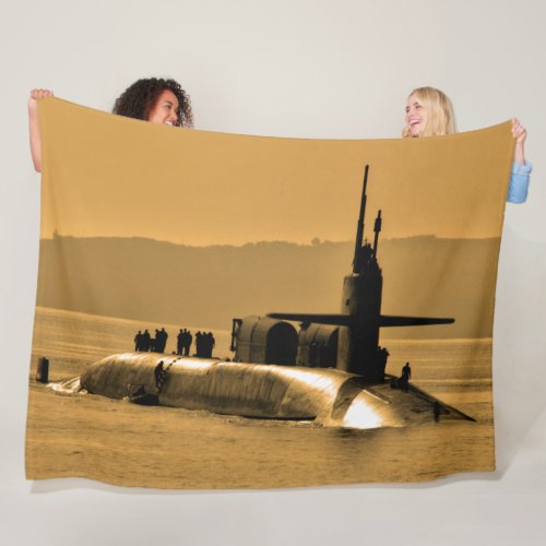 US FAST ATTACK SUBMARINE  SSGN_728 FLEECE BLANKET