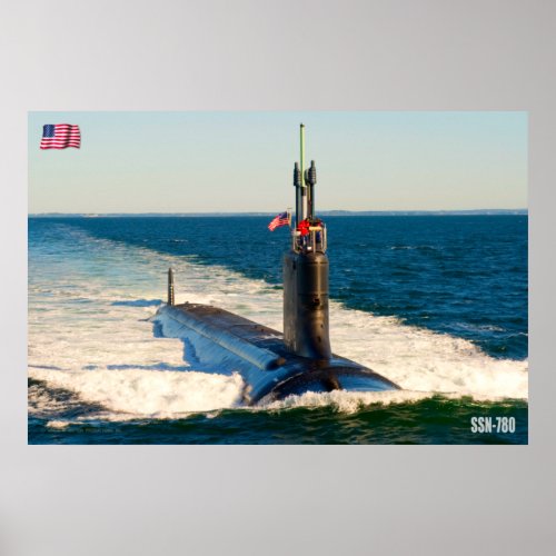 US FAST ATTACK SUBMARINE  SSN_780 POSTER