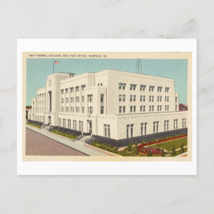 US Federal Building in Norfolk, Virginia, Vintage Postcard