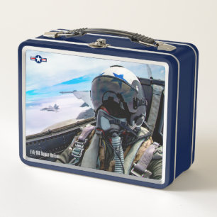 US FIGHTER PILOT METAL LUNCH BOX