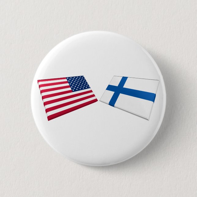 US & Finland Flags Button (Front)