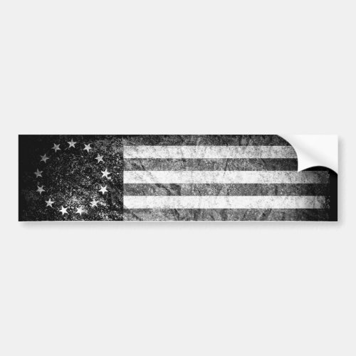 US Flag 1776 Black and White Bumper Sticker