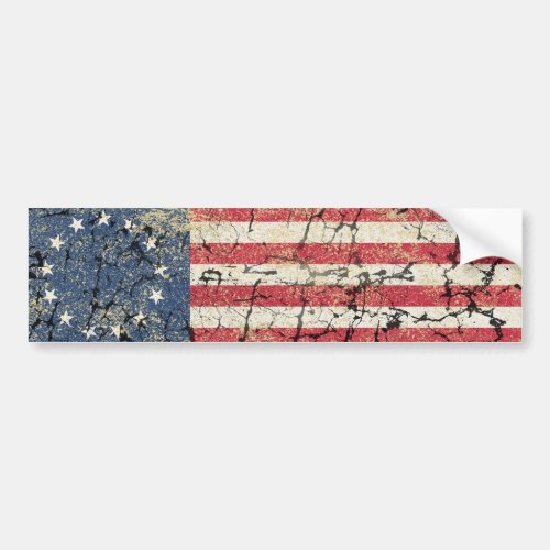 US Flag 1776 Distressed Bumper Sticker