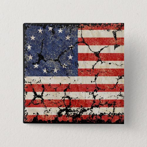 US Flag 1776 Distressed Button