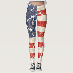 Betsy Ross 1776 Flag Yoga Pants for Women Girls Athletic High Waisted Leggings 