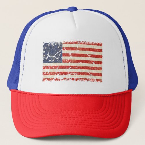 US Flag 1776 Distressed Trucker Hat